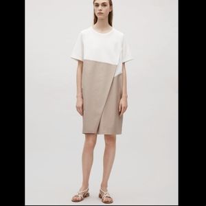COS cotton dress with overlap detail
